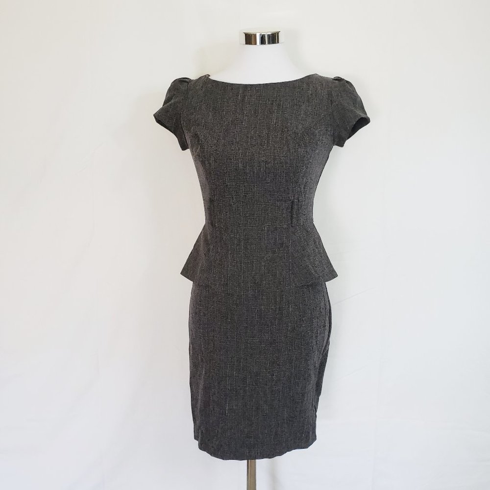 A.Byer Womens Cap Sleeve Charcoal Grey dress 5